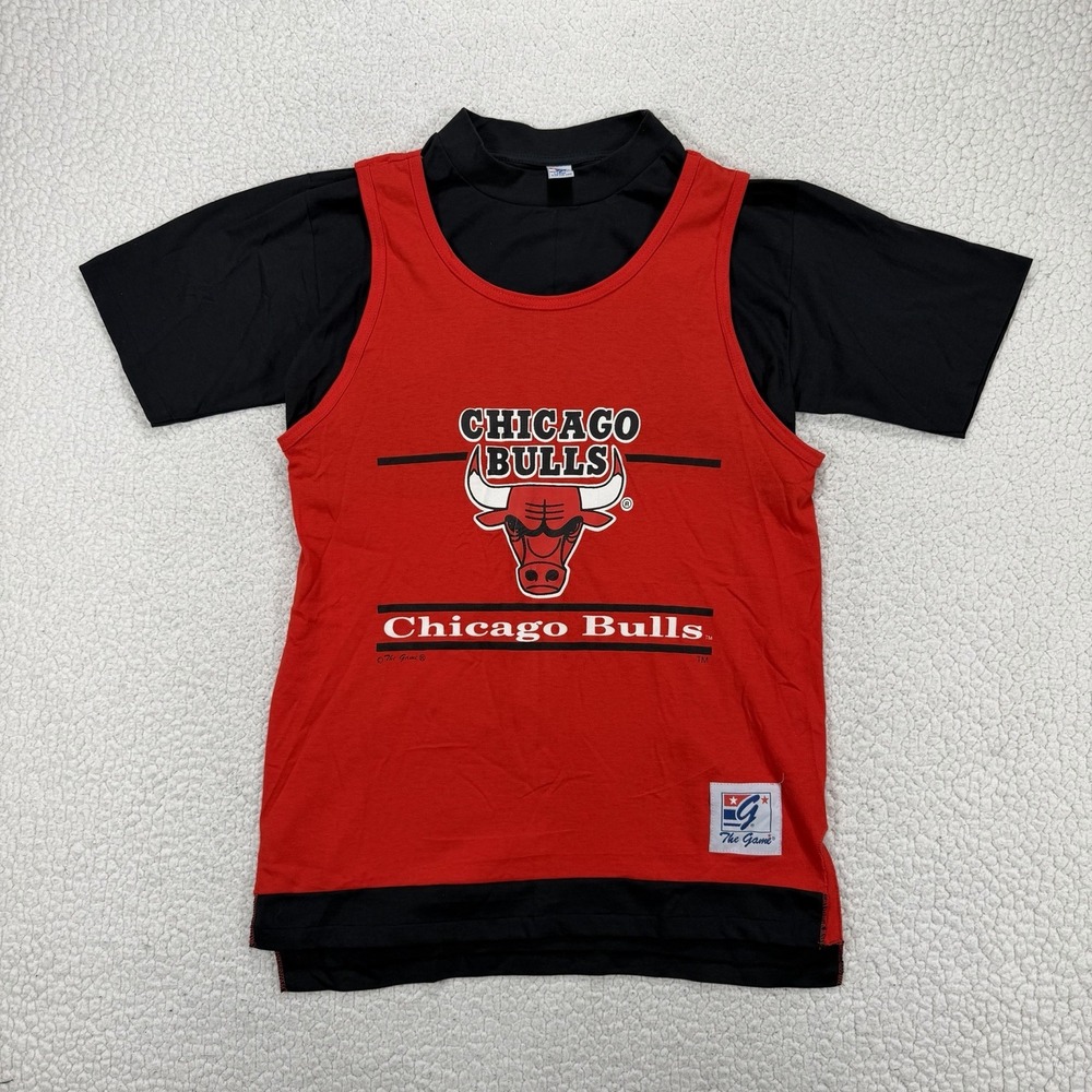VTG Chicago Bulls The Game Layered T Shirt NWOT Men's Large USA 90s NBA